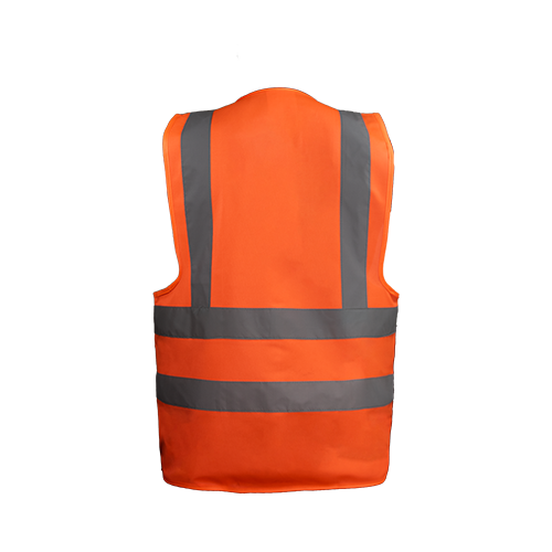 SAFETY REFLECTIVE VEST SAFE-STEP (LUMOS) 120GSM 4LINE ORANGE BACK