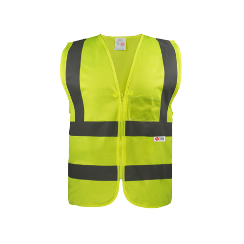 SAFETY REFLECTIVE VEST SAFE-STEP (LUMOS) 120GSM 4LINE YELLOW FRONT