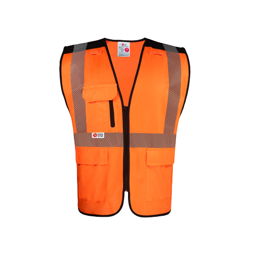 Lumos SD reflective safety vest orange front side