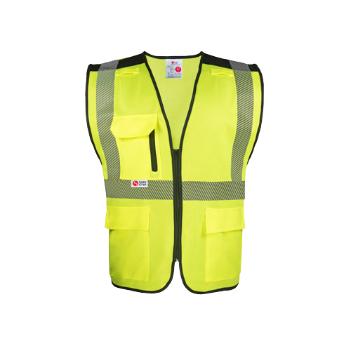 Lumos SD reflective safety vest yellow front side